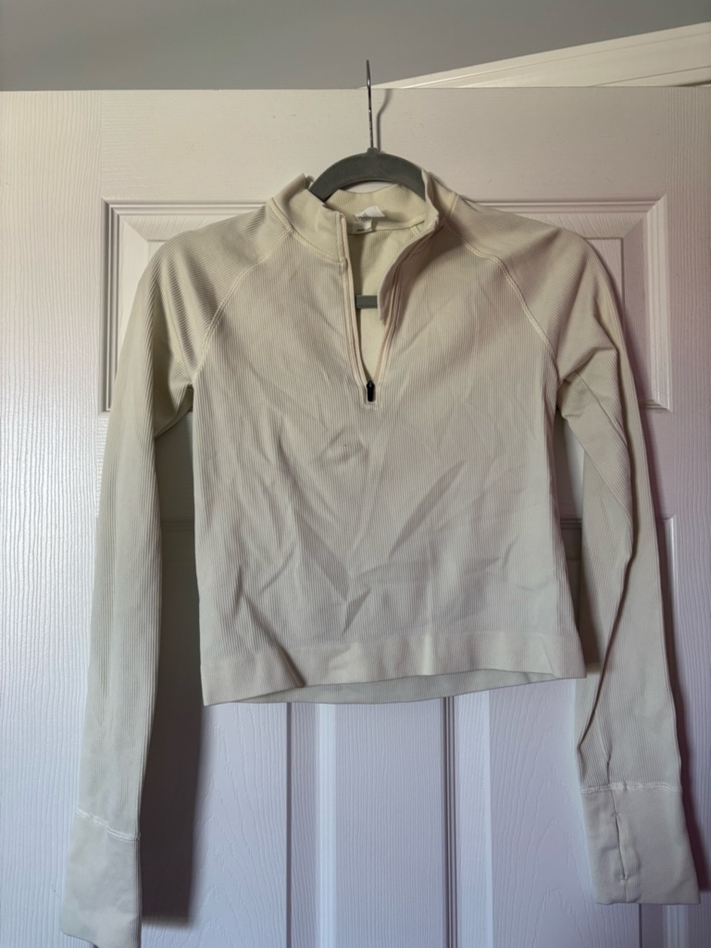 DSG Cream Ribbed Half-Zip Pullover